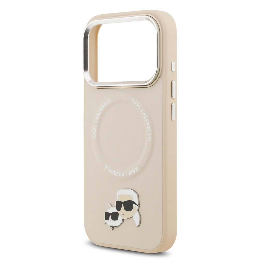 Apple iPhone 17 Pro Kılıf Karl Lagerfeld Orjinal Lisanslı M-safe Şarj Özellikli Metal Kamera ve Buton Tasarımlı K&C PU Deri Kapak