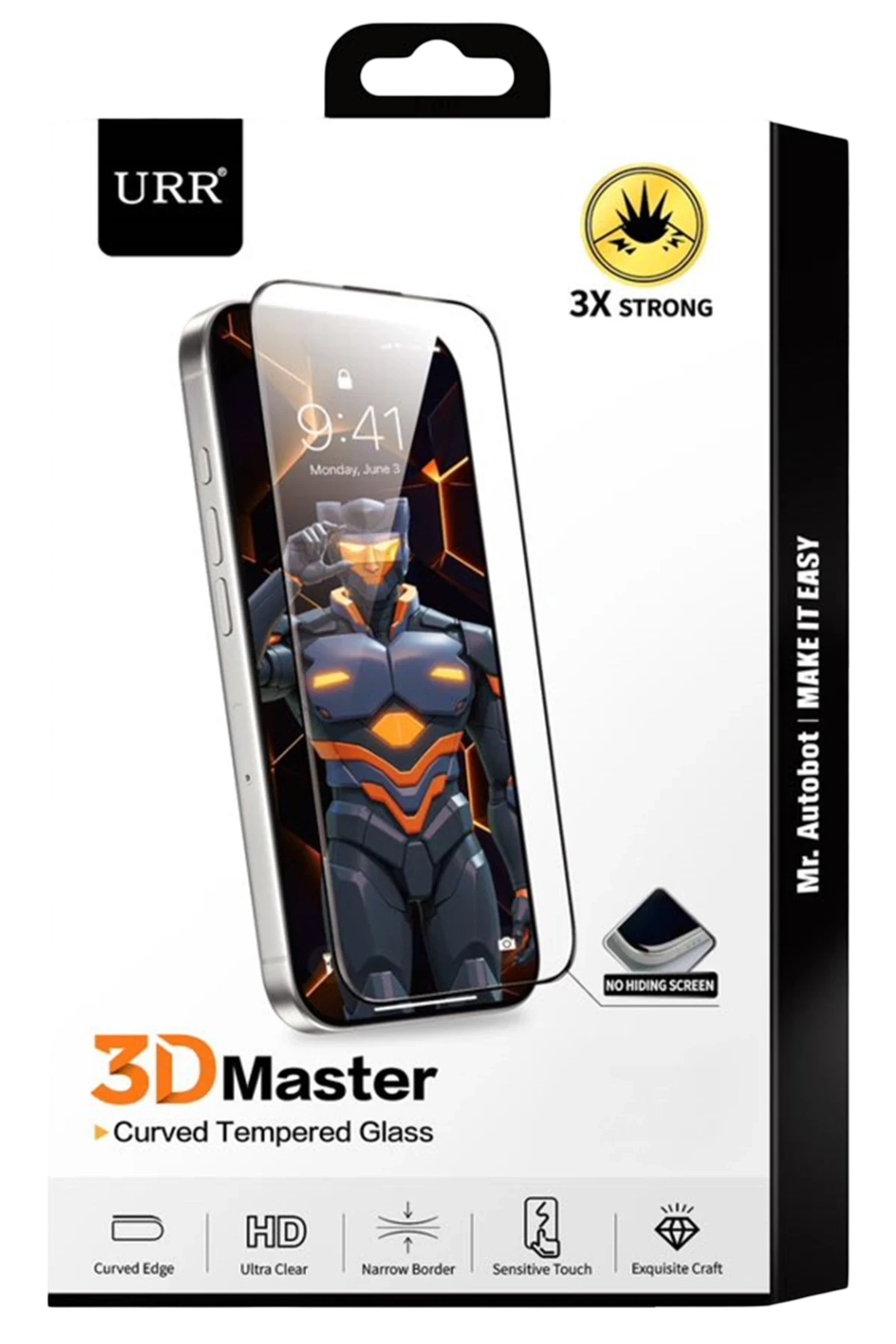 URR Apple iPhone 16 3D Master Curved HD Cam Ekran Koruyucu