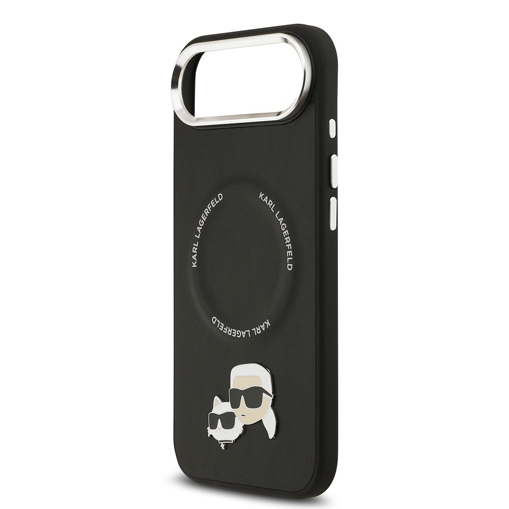 Apple iPhone 17 Air Kılıf Karl Lagerfeld Orjinal Lisanslı M-safe Şarj Özellikli Metal Kamera ve Buton Tasarımlı K&C PU Deri Kapak