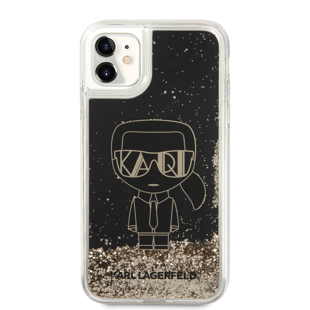 Apple iPhone 11 Kılıf Karl Lagerfeld Sıvılı Simli Gatsby Dizayn Kapak