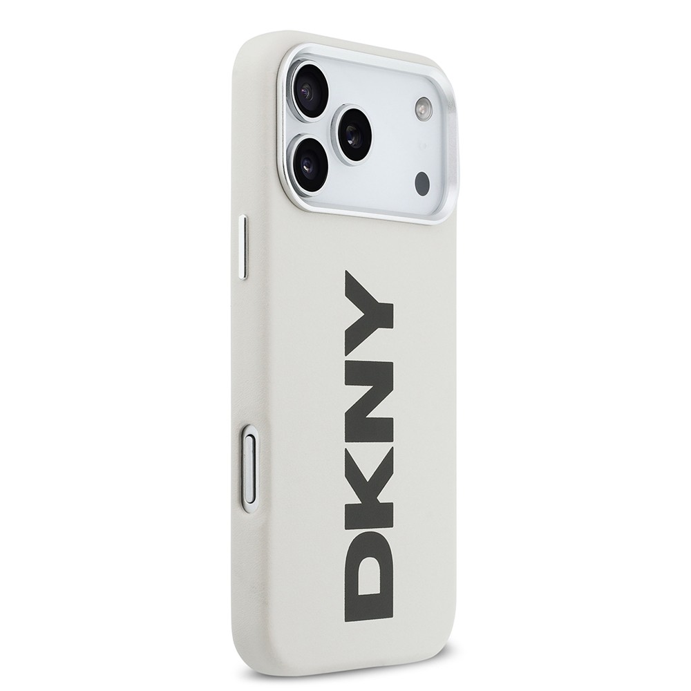 Apple iPhone 17 Pro Max Kılıf DKNY Orjinal Lisanslı M-safe Şarj Özellikli PU Büyük Dikey Logolu Kapak