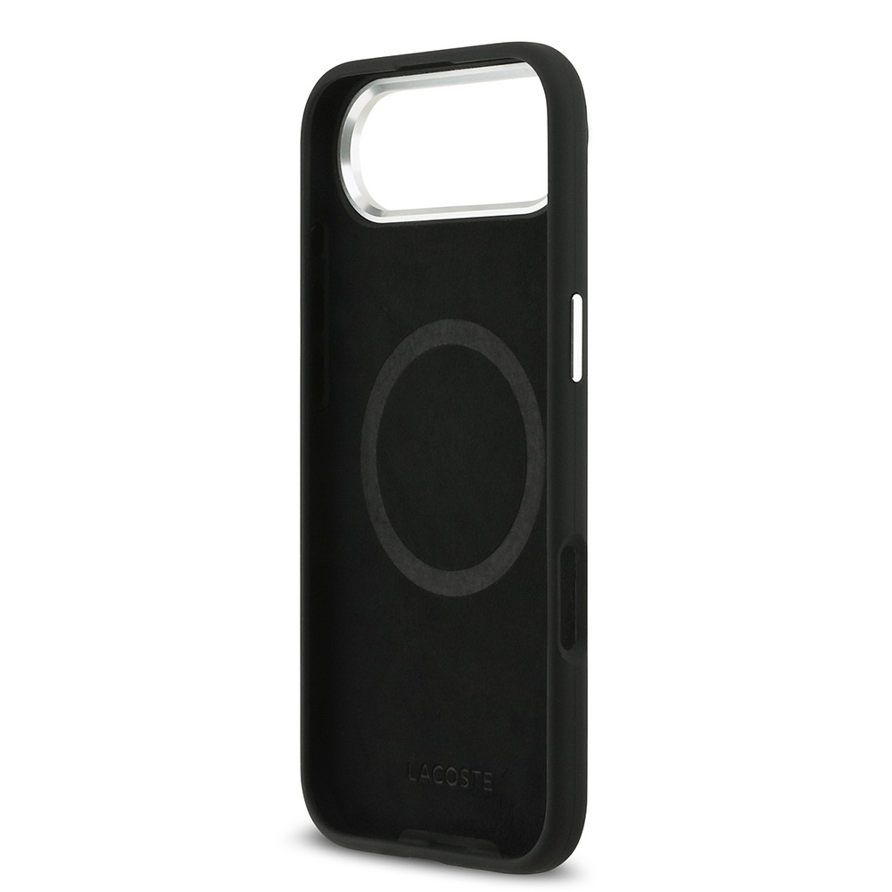 Apple iPhone 17 Air Kılıf Lacoste Orjinal Lisanslı M-safe Şarj Özellikli İkonik Logolu Metal Kamera Çerçeveli Silikon Kapak