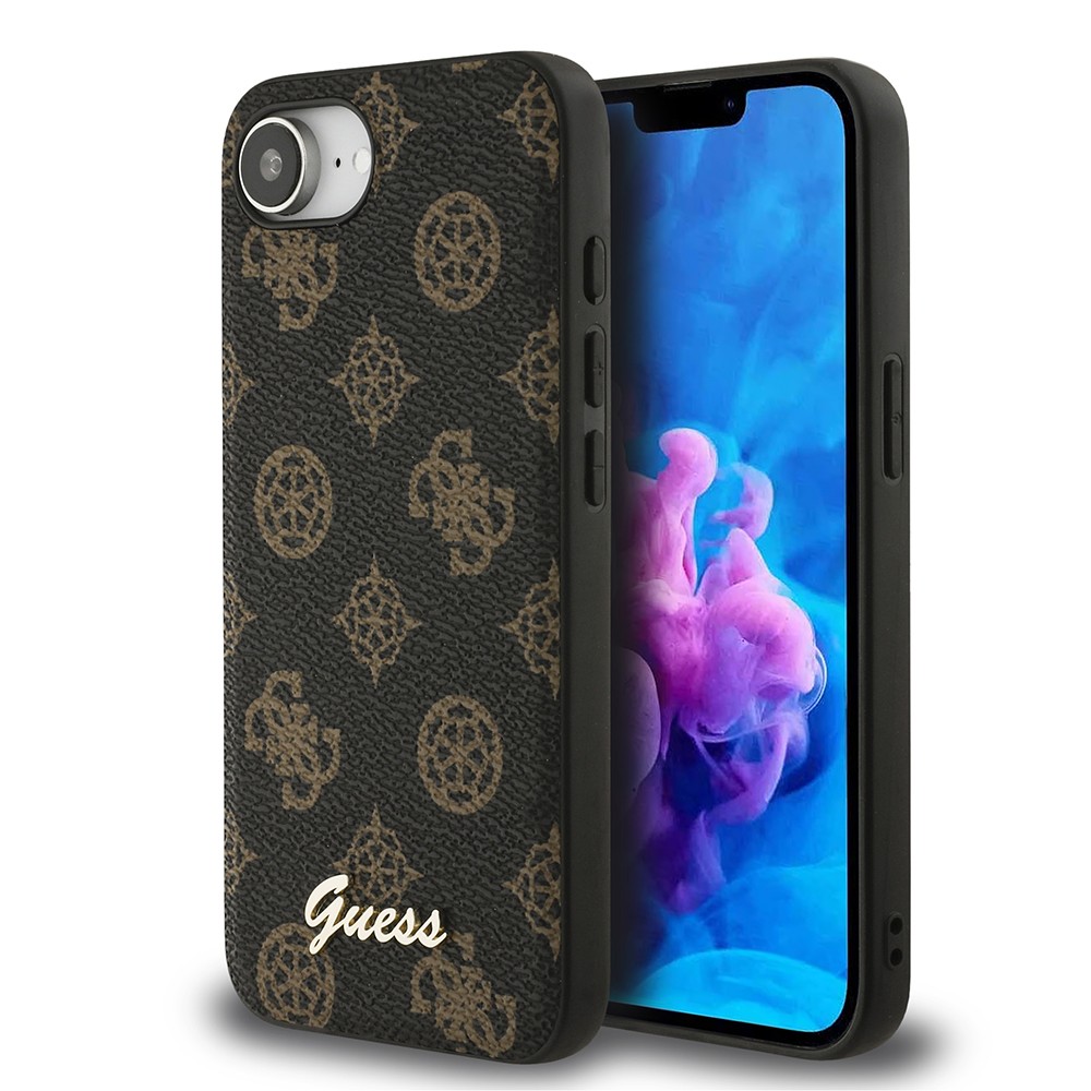 Apple iPhone 16E Kılıf Guess Orjinal Lisanslı M-safe Şarj Özellikli Yazı Logolu Peony Kapak