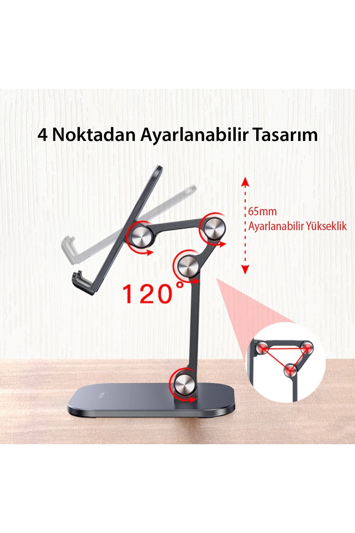 Yesido C104 Ayarlanabilir Katlanabilir Masaüstü Telefon Tablet Standı