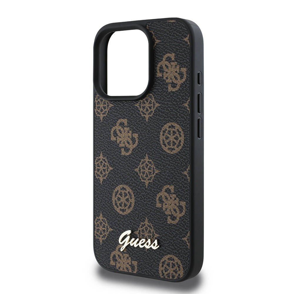 Apple iPhone 16 Pro Kılıf Guess Orjinal Lisanslı M-safe Şarj Özellikli Yazı Logolu Peony Kapak