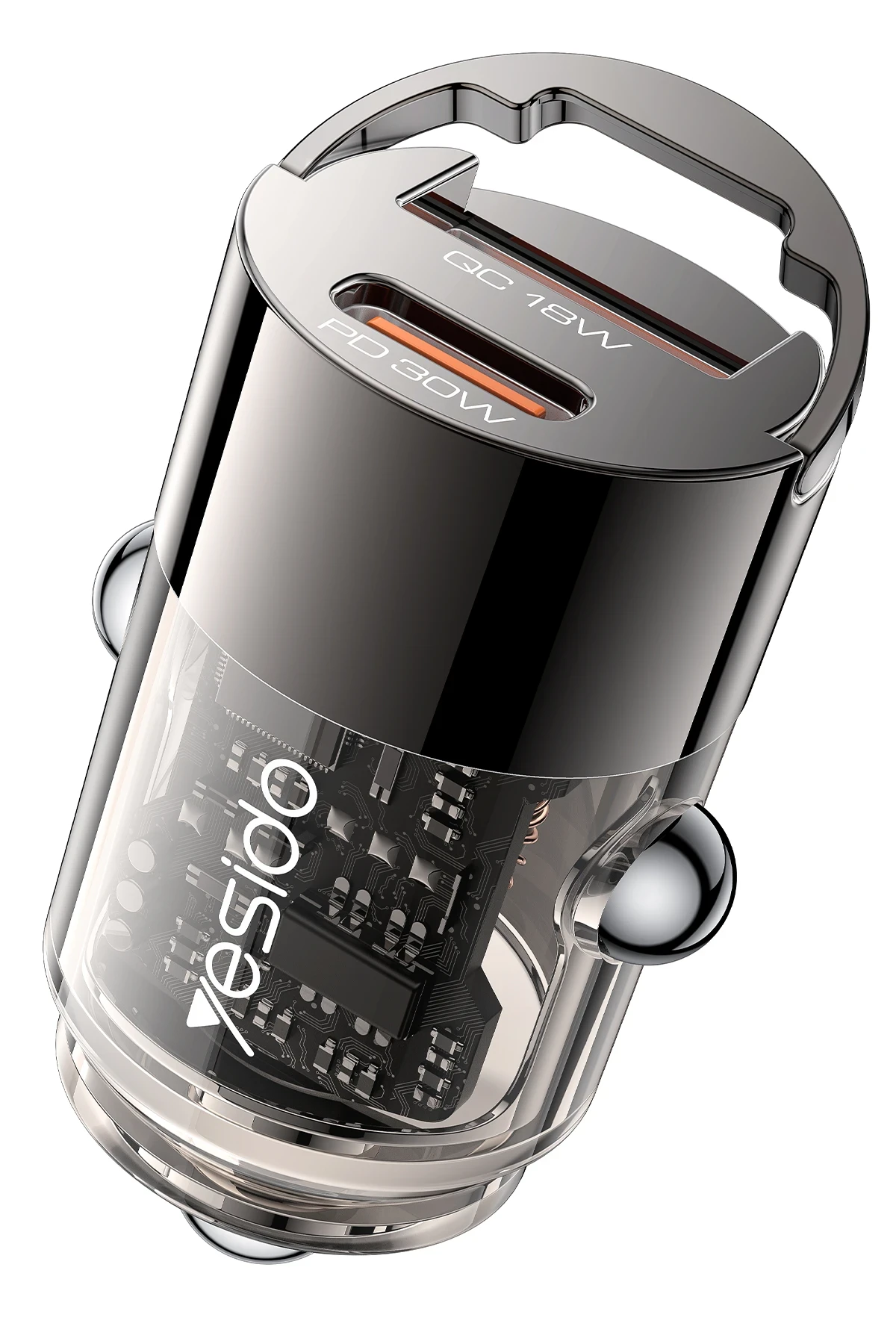 Yesido Y68 1 Adet 30W Type-C ve 1 Adet 18W USB Çıkışlı PD Hızlı Araç Şarj