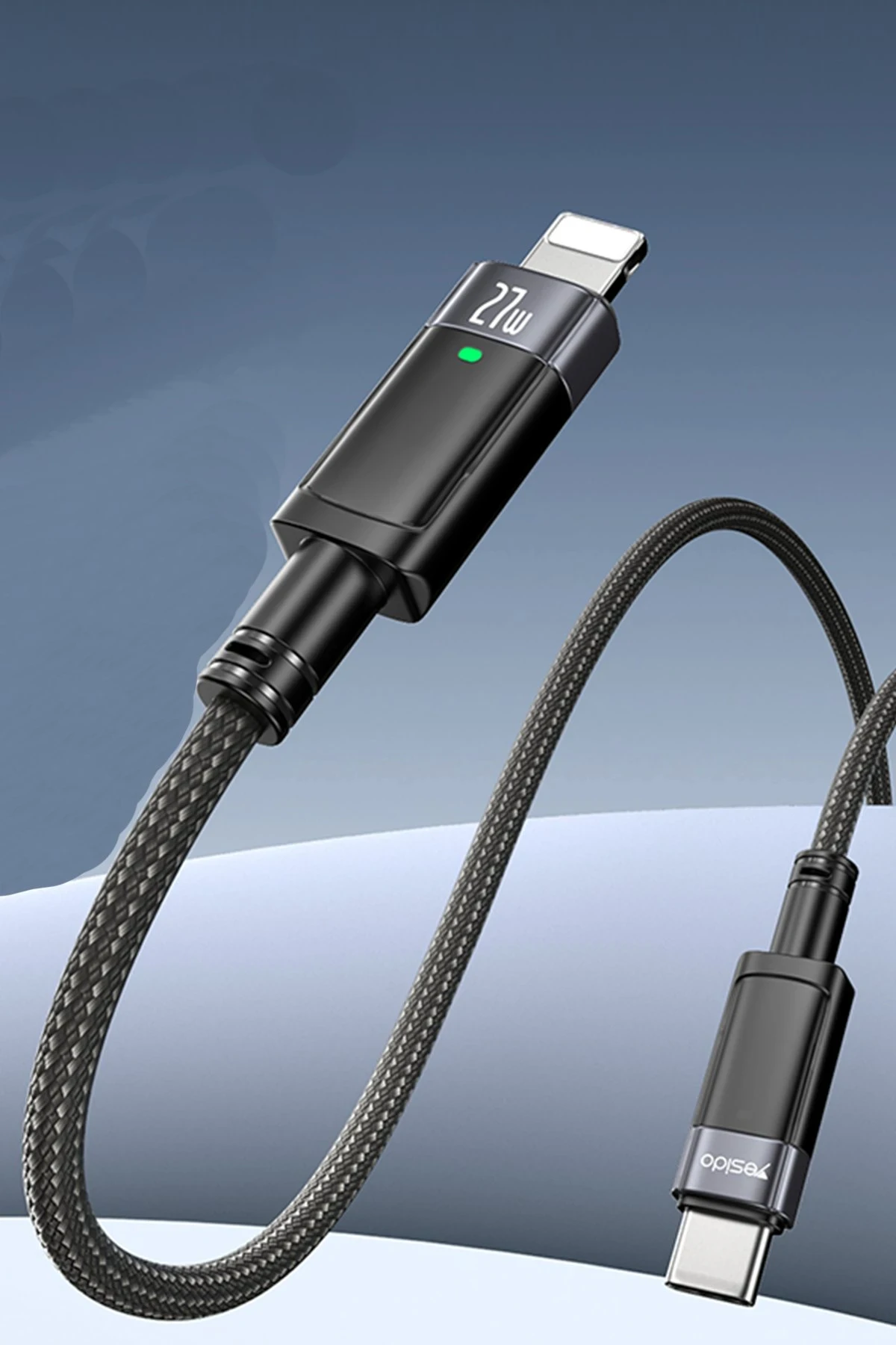 Yesido CA159 1.2M 27W Type-C to Lightning Otomatik Şarj Kesme Özellikli PD Hızlı Şarj Kablosu