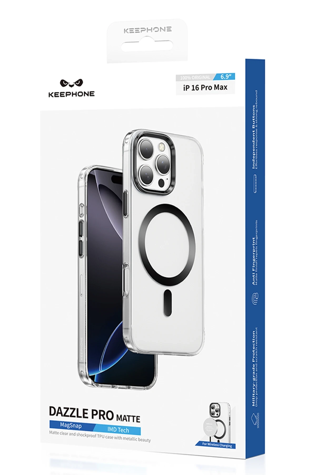 Keephone iPhone 16 Pro Dazzle Pro Matte Magsafe Kılıf - Siyah Titanyum