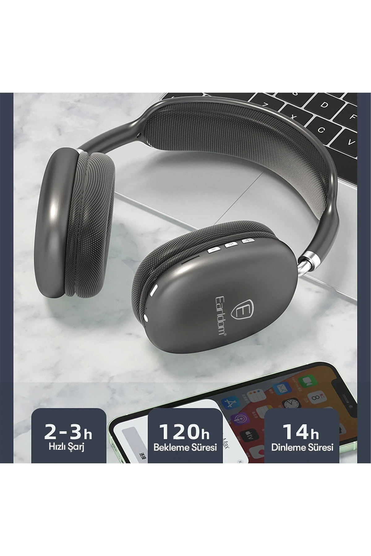 Earldom BH102 Kafaüstü Bluetooth Kulaklık