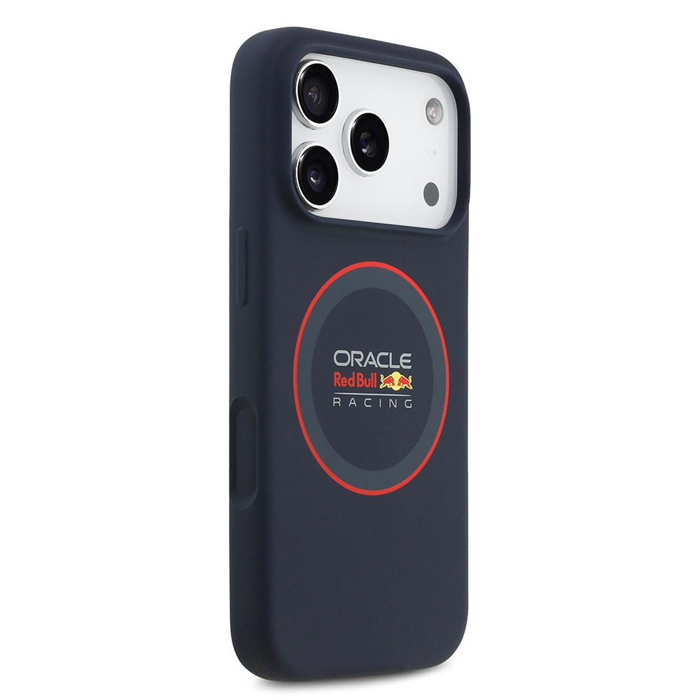 Apple iPhone 17 Pro Max Kılıf Redbull Orjinal Lisanslı M-safe Şarj Özellikli Kırmızı Halka ve Logo Silikon Kapak