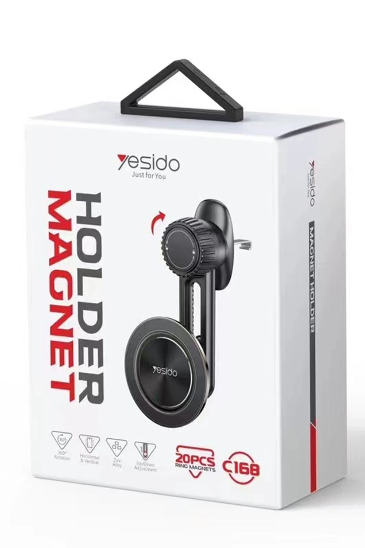 Yesido C168 Izgara Klipsli 360 Derece Ayarlanabilir Manyetik Magsafe Araç Tutucu