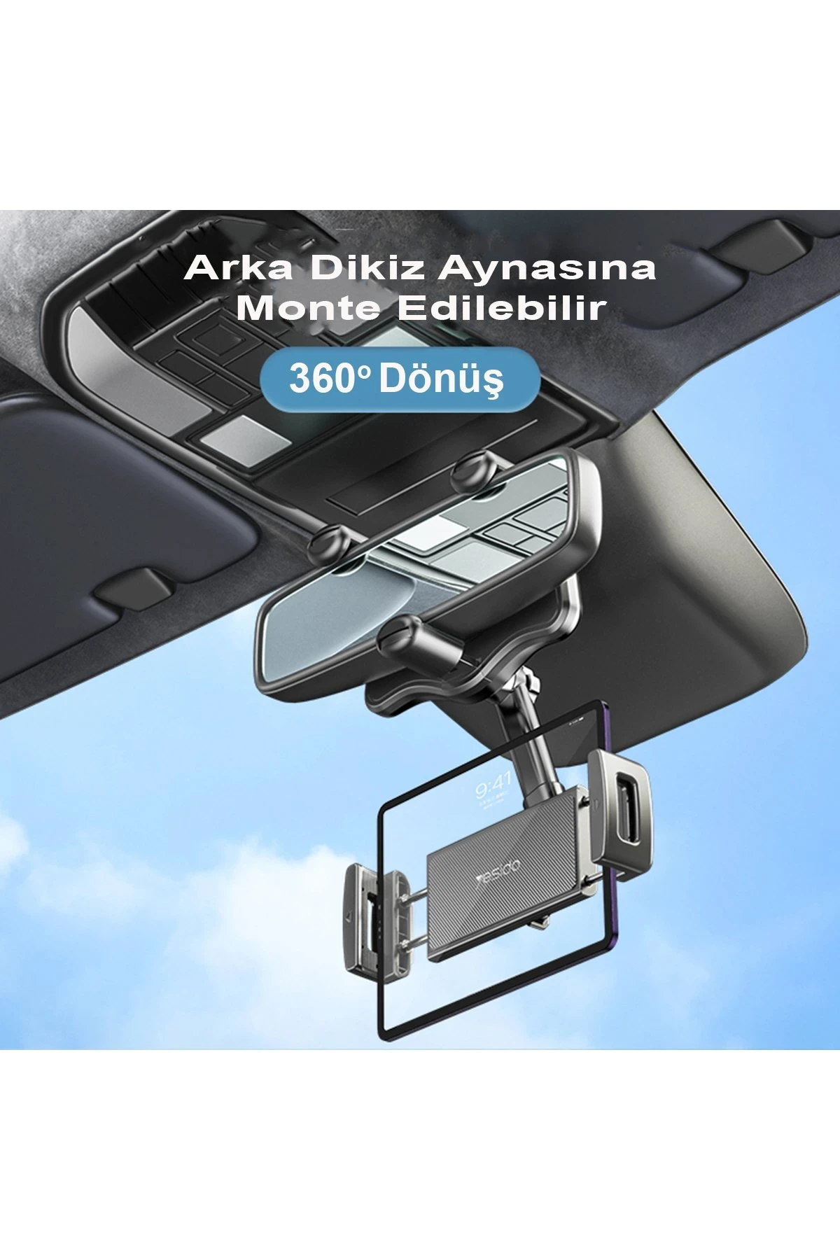 Yesido C196 Dikiz Aynasına Sabitlenen Ayarlanabilir Araç Tutucu