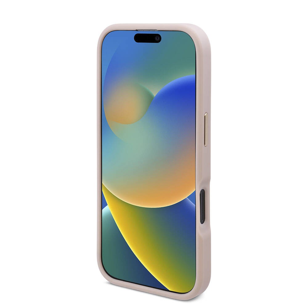 Apple iPhone 16 Pro Kılıf Guess Orjinal Lisanslı M-safe Şarj Özellikli 4G Desenli PU Metal Plaka Klasik Logolu Kapak