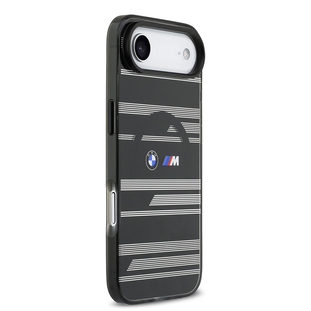Apple iPhone 17 Air Kılıf BMW Orjinal Lisanslı M-safe Şarj Özellikli Metal Kamera Butonlu Yatay Şeritli M Dizayn Kapak