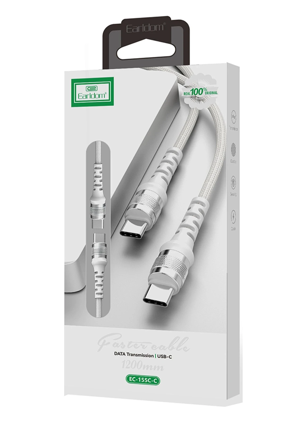 Earldom EC-155CC 1.2M 60W Type-C to Type-C PD Hızlı Şarj Kablosu