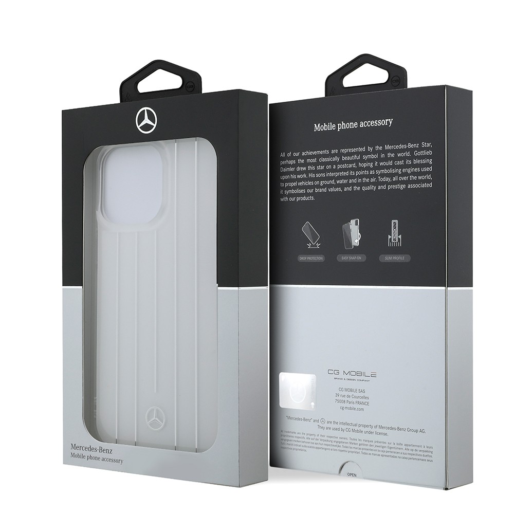 Apple iPhone 14 Pro Max Kılıf Mercedes Benz Orjinal Lisanslı New Urban 3 Sert PC Paralel Çizgi Desenli Kapak