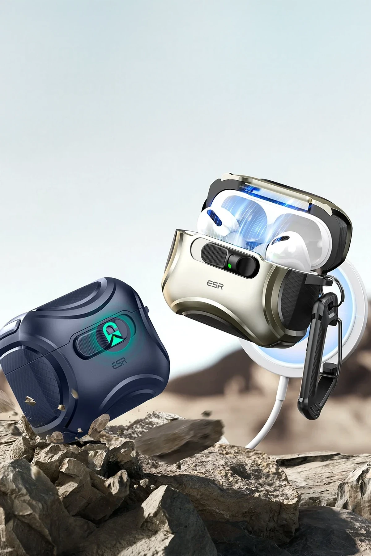 ESR Apple Airpods Pro 3 (3.nesil) Cyber FlickLock Magsafe Şarj Destekli Kilitli Kılıf