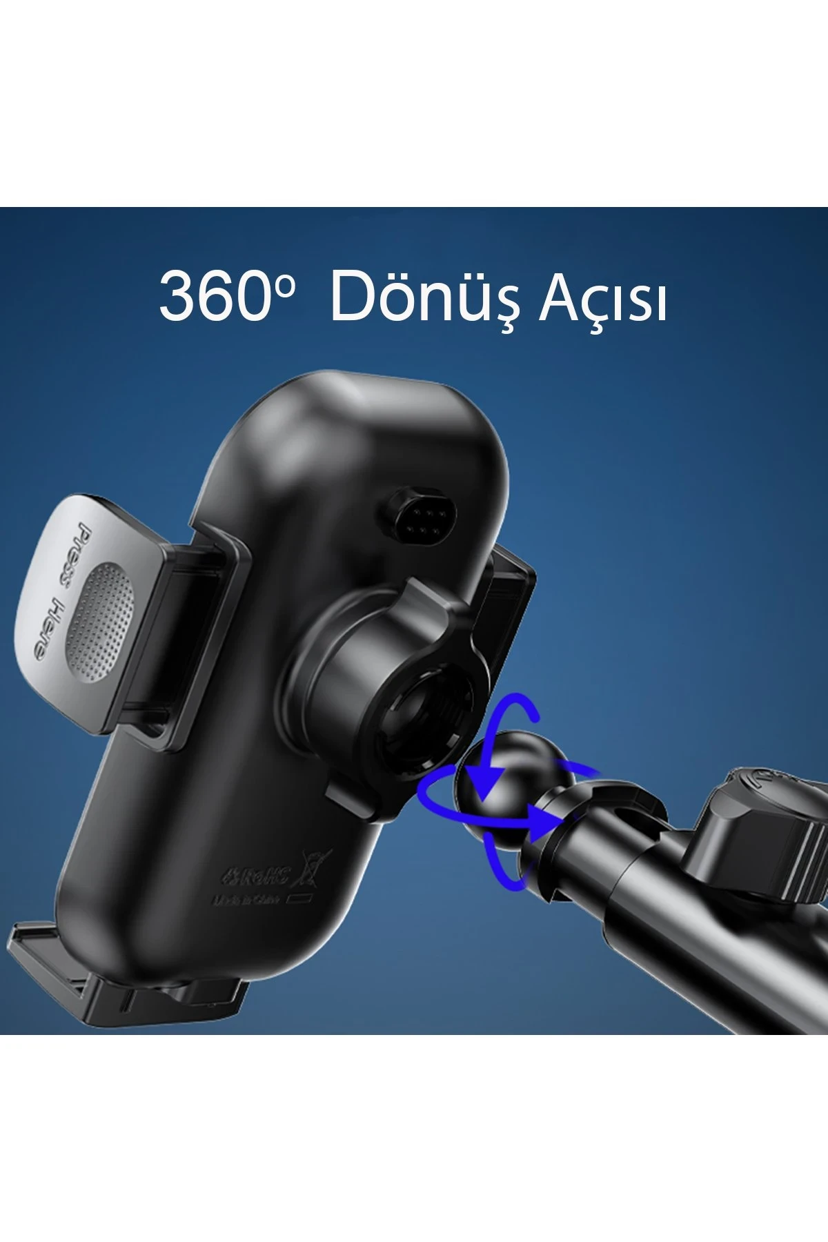 Yesido C197 2in1 Izgara Klipsli ve Yapışkanlı 360 Derece Ayarlanabilir Cam Yüzeyli 15W Kablosuz Şarjlı Araç Tutucu