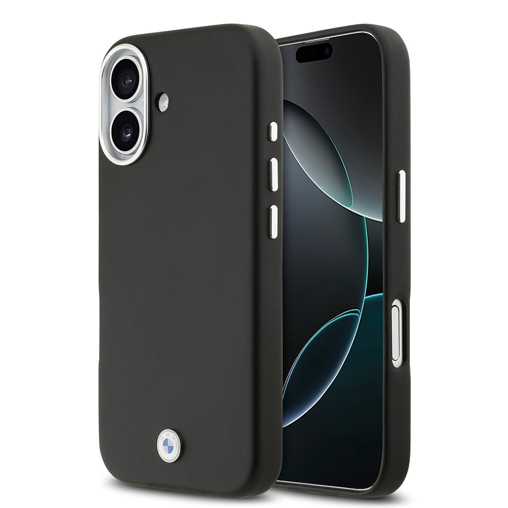 Apple iPhone 17 Kılıf BMW Orjinal Lisanslı M-safe Şarj Özellikli Metal Logolu Tam Kaplama Deri Kapak