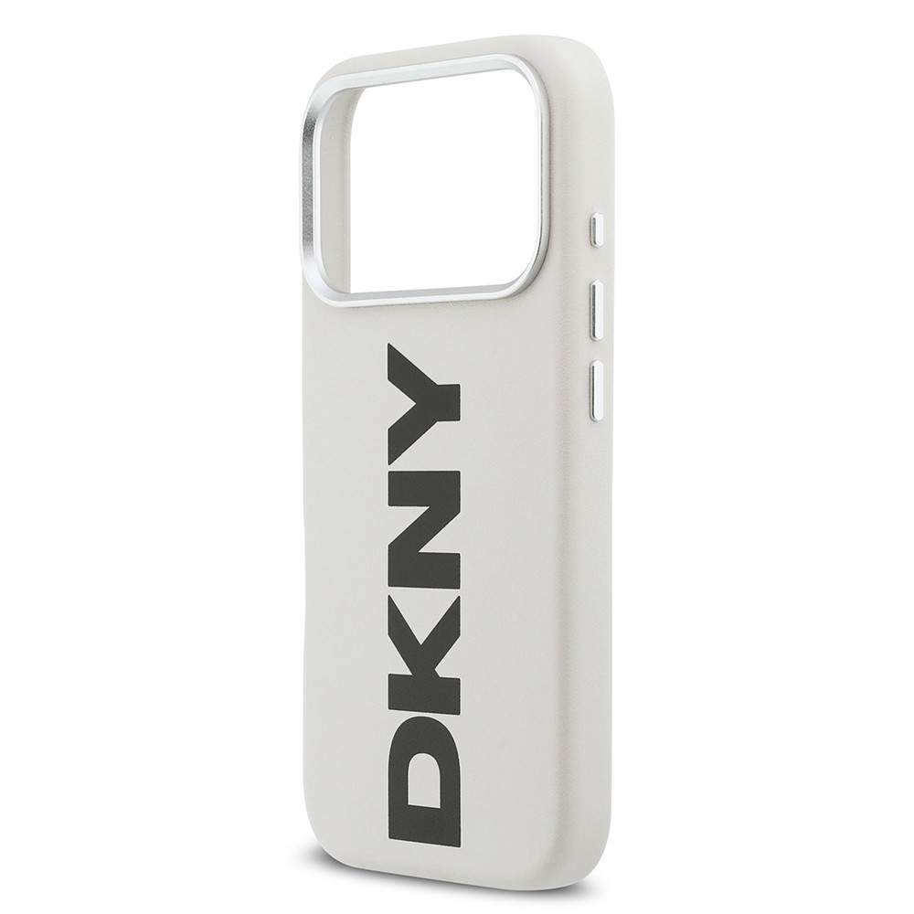 Apple iPhone 17 Pro Kılıf DKNY Orjinal Lisanslı M-safe Şarj Özellikli PU Büyük Dikey Logolu Kapak