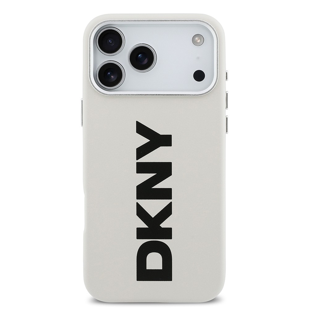 Apple iPhone 17 Pro Max Kılıf DKNY Orjinal Lisanslı M-safe Şarj Özellikli PU Büyük Dikey Logolu Kapak