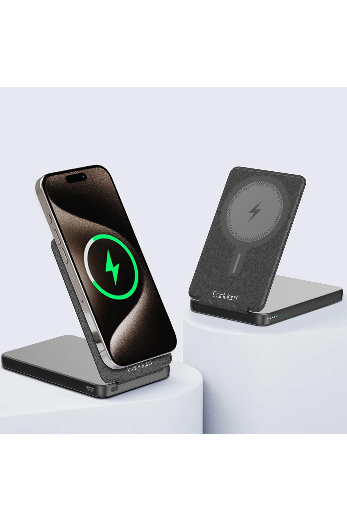 Earldom PD58 5.000 mAh 20W Kablosuz Şarj ve 20W Type-C Çıkışlı PD Hızlı Şarj ve Standlı Powerbank