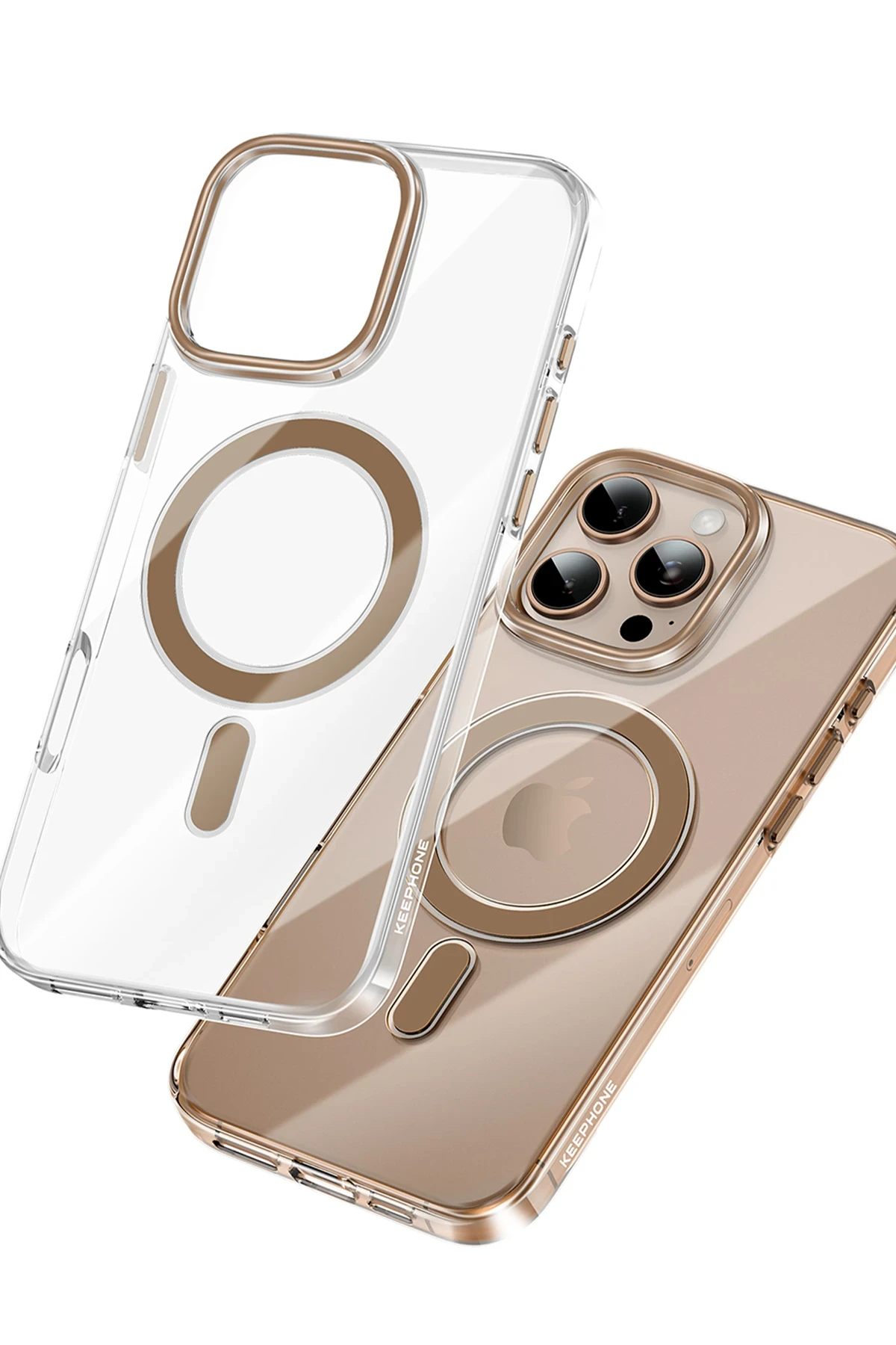 Keephone iPhone 16 Pro Max Aurora Şeffaf Magsafe Kılıf - Siyah Titanyum