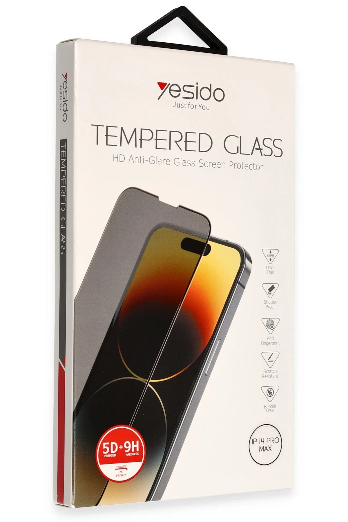 Yesido iPhone 14 Pro Max TG13 5D Hayalet Cam Ekran Koruyucu