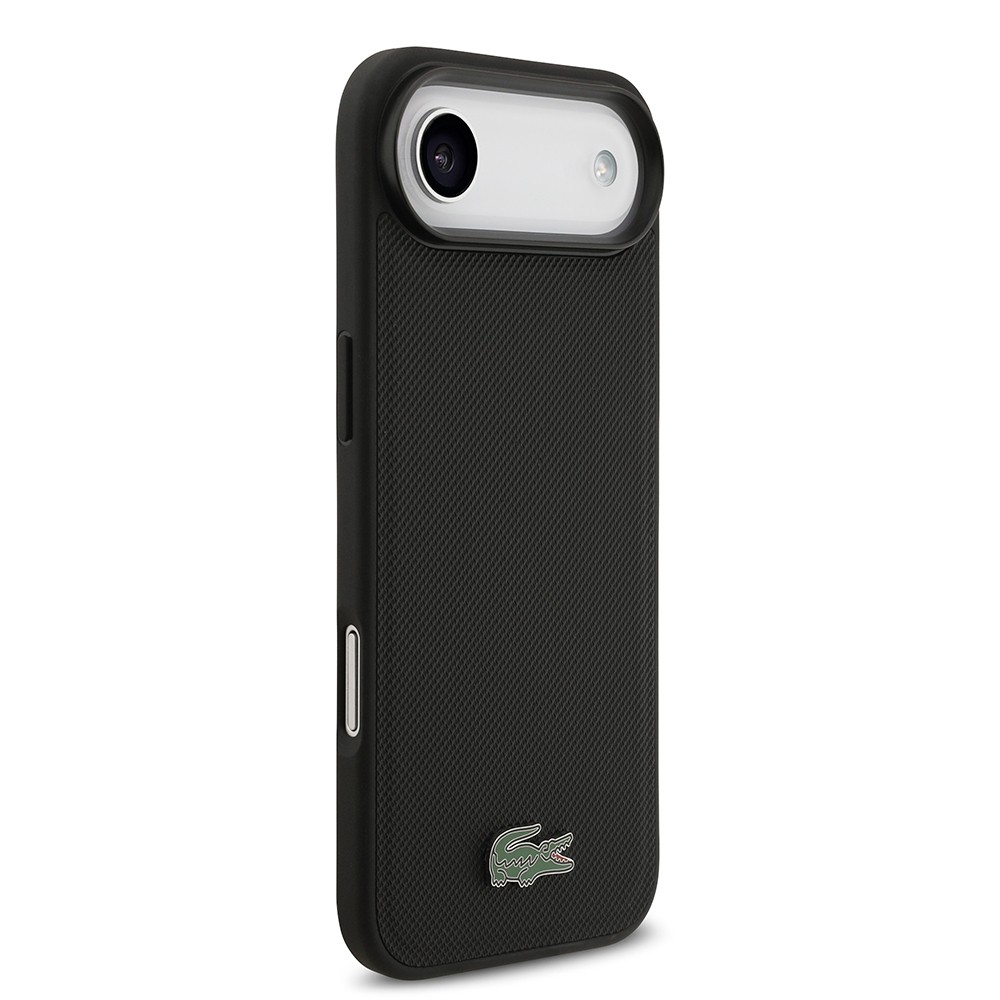 Apple iPhone 17 Air Kılıf Lacoste Orjinal Lisanslı M-safe Şarj Özellikli PU Pike Desenli Metal Logolu Kartlıklı Kapak