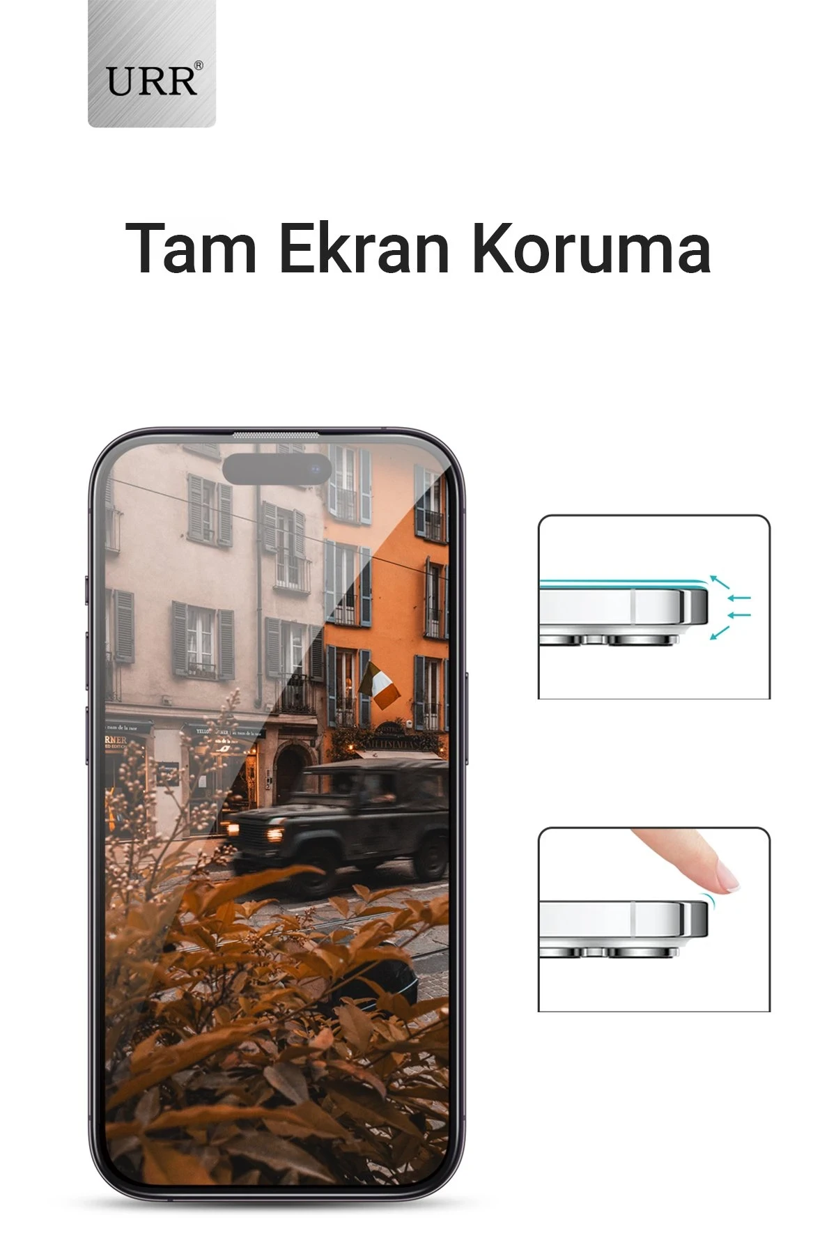 URR iPhone 15 Pro 3D Privacy Resin Edge Cam Ekran Koruyucu