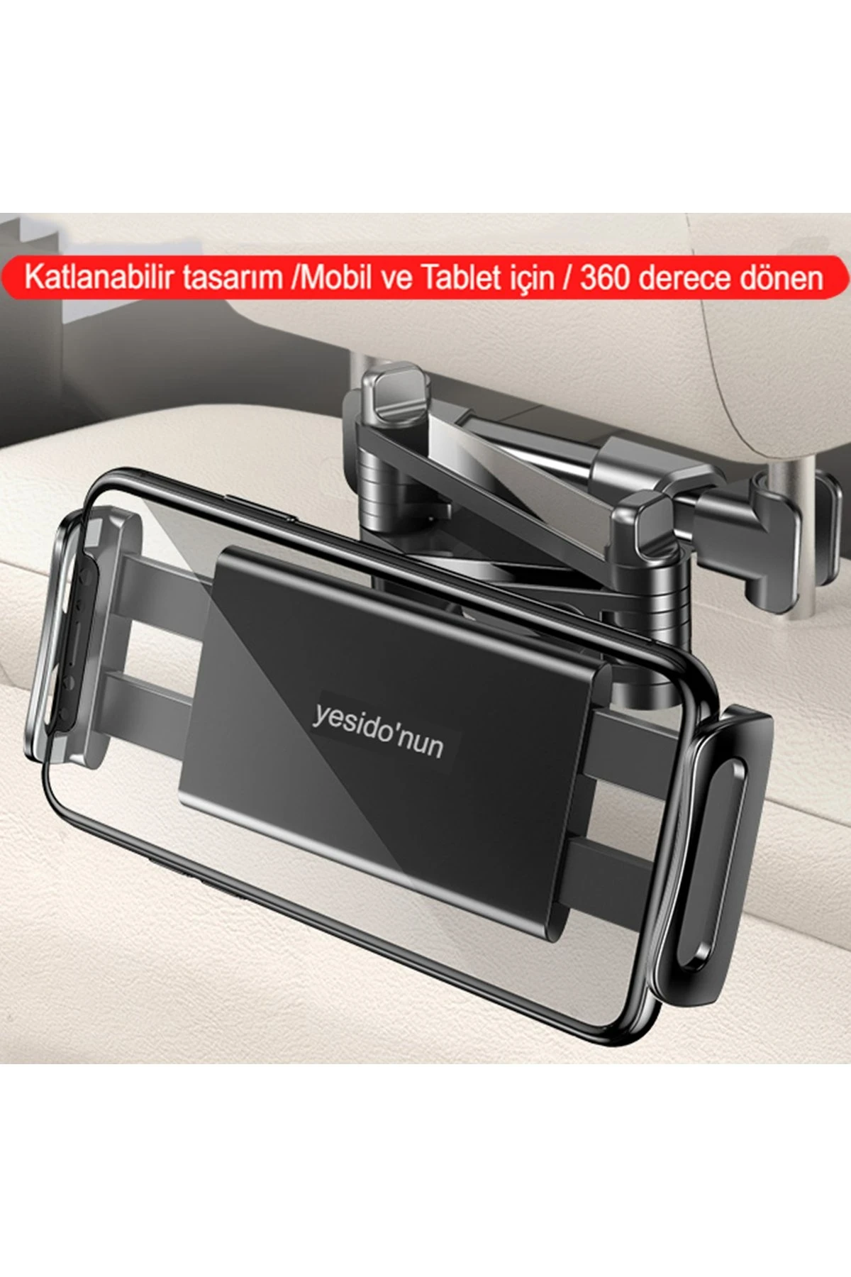 Yesido C117 360 Derece Ayarlanabilir Klipsli Koltuk Arkası Telefon Tablet Tutucu