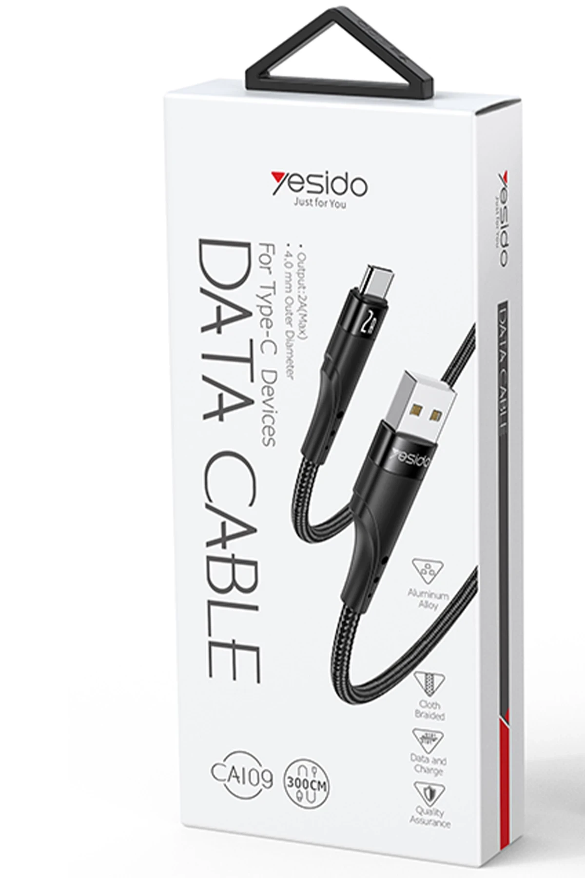 Yesido CA109 3M 2A Usb to Type-C Hızlı Şarj Kablosu