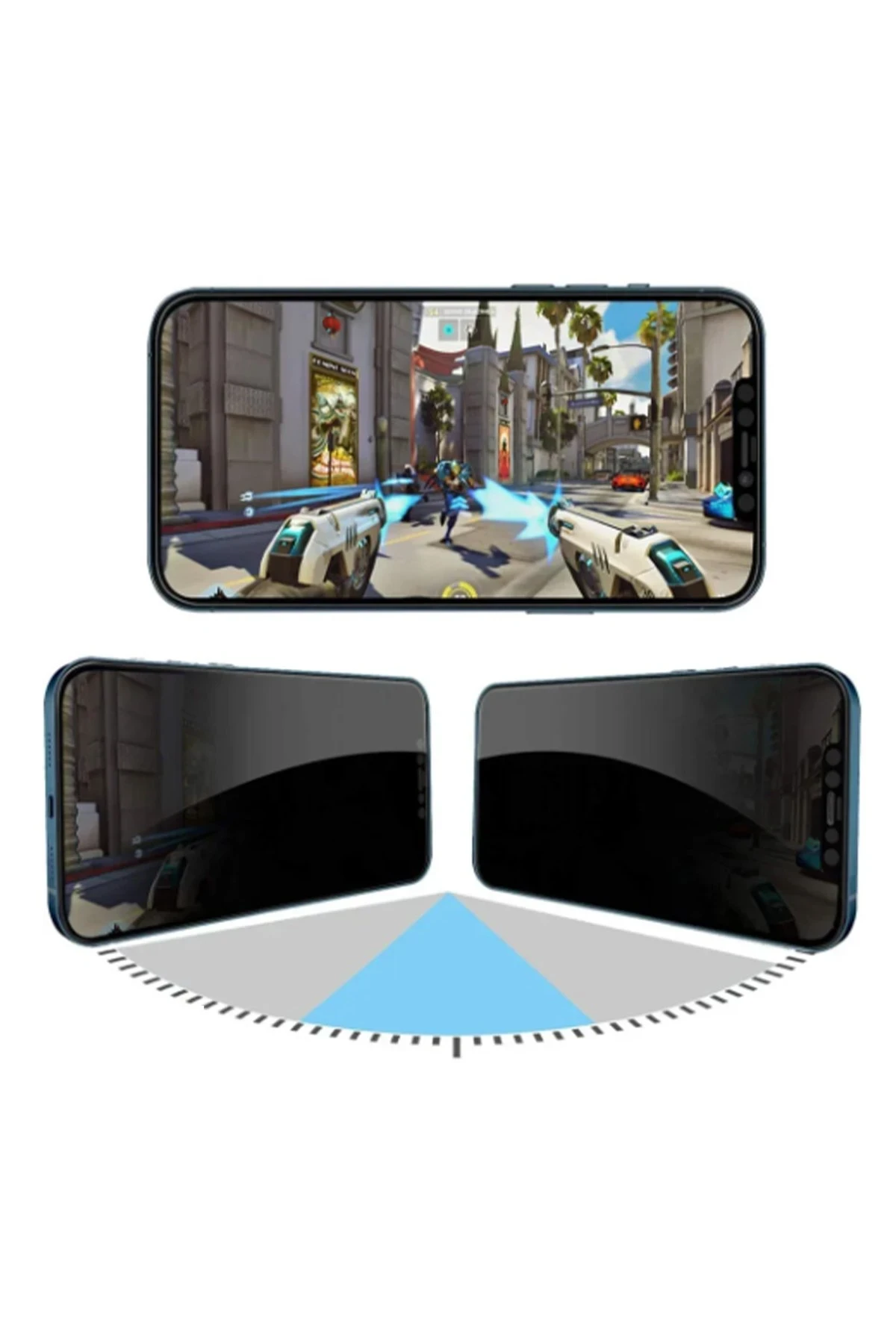 URR iPhone 16 Plus 4 Way Anti Spy 360 Privacy Cam Ekran Koruyucu