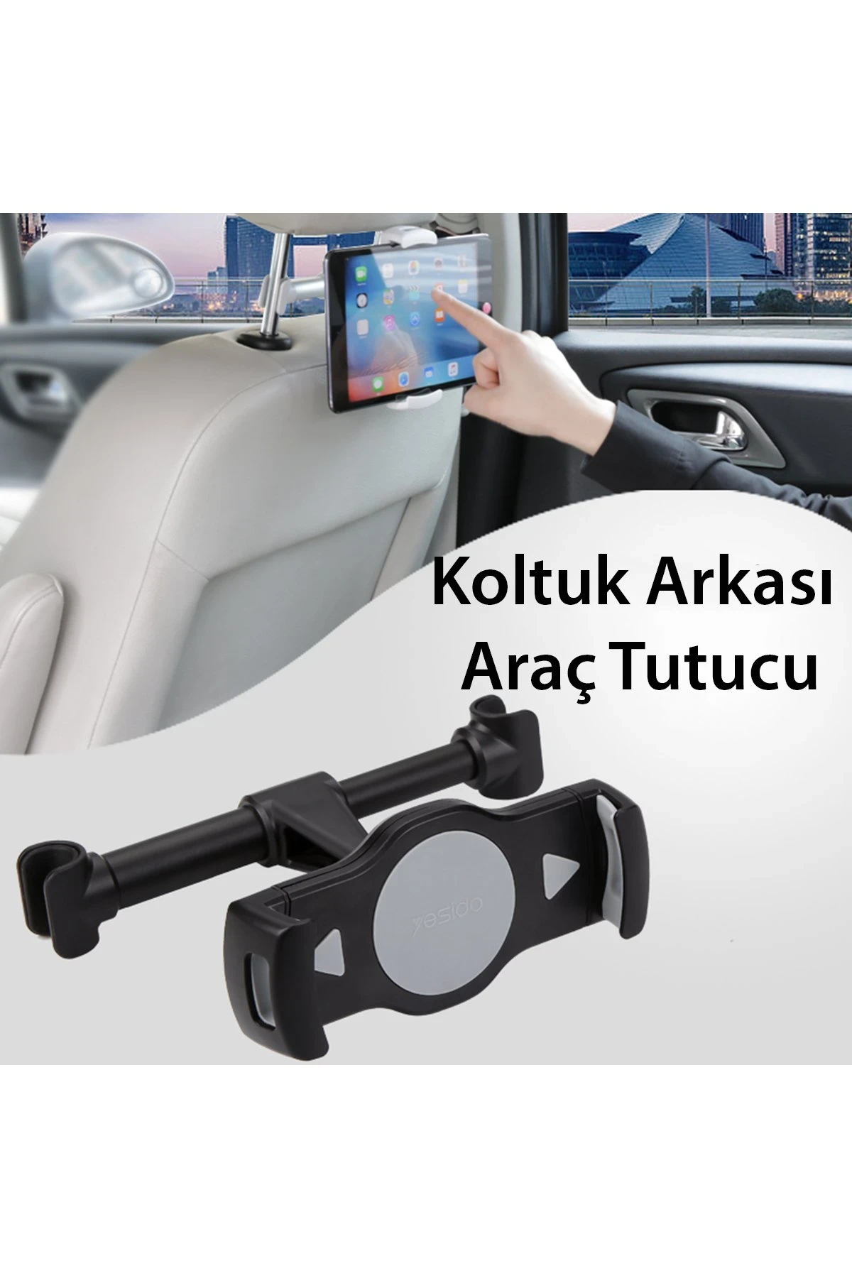 Yesido C29 360 Derece Ayarlanabilir Klipsli Koltuk Arkası Telefon Tablet Tutucu