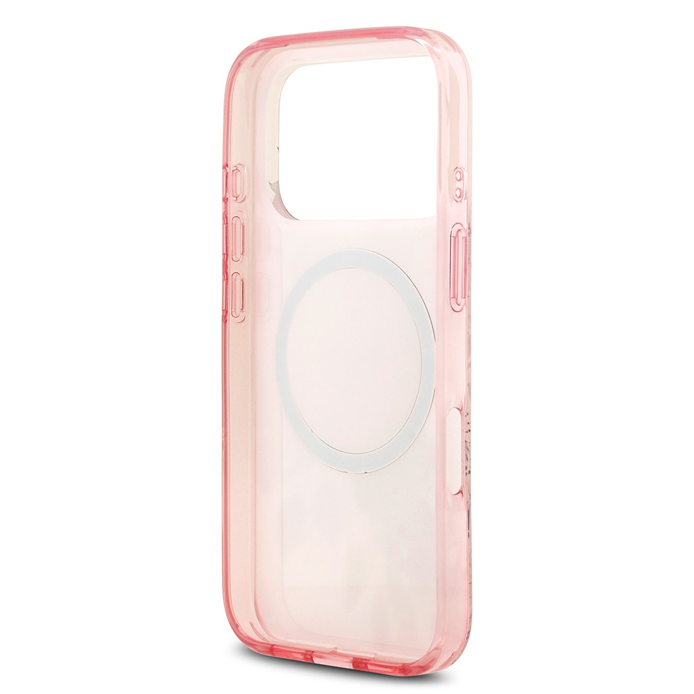 Apple iPhone 17 Pro Kılıf Guess Orjinal Lisanslı M-safe Şarj Özellikli Flower Tonal Circle Kapak