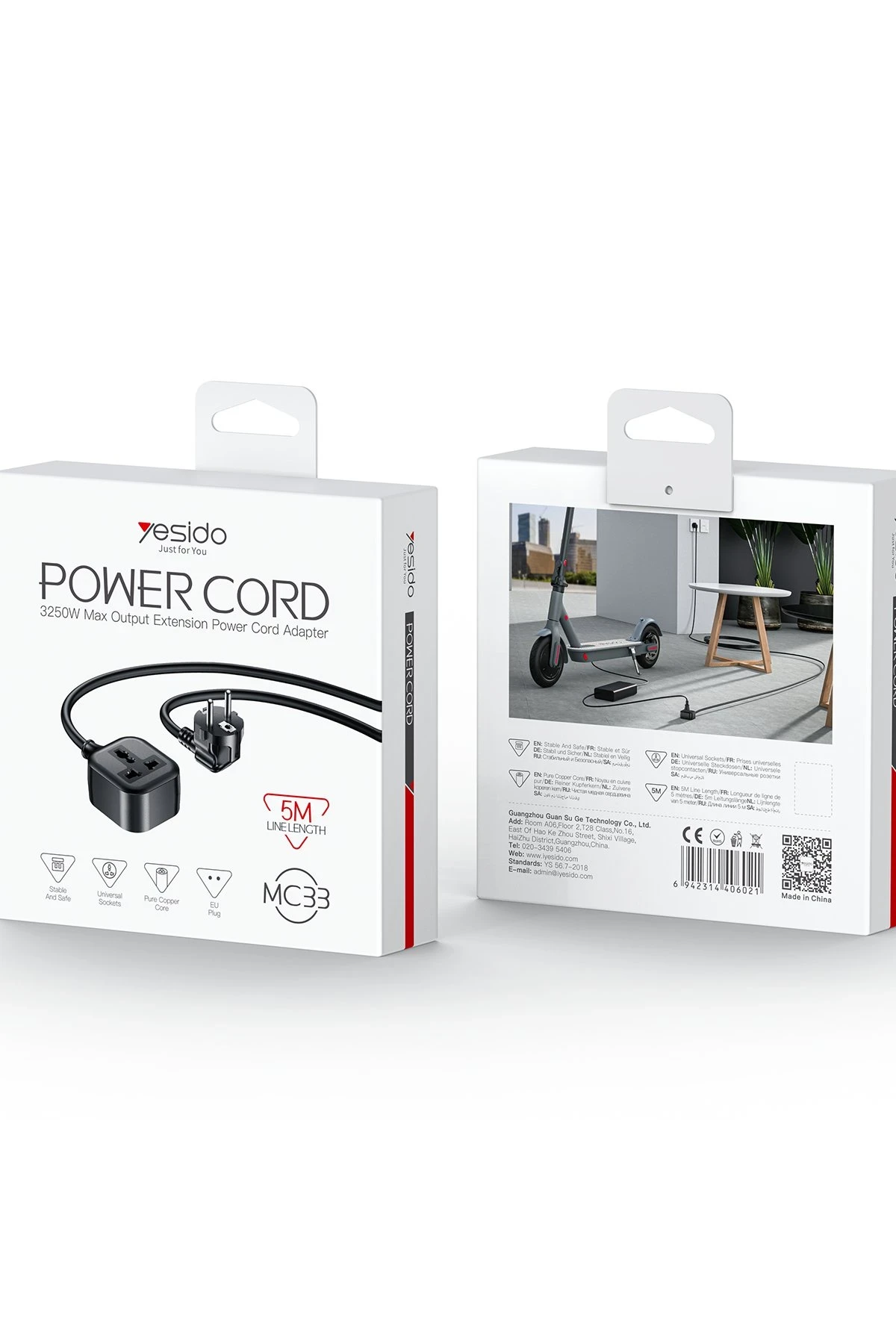 Yesido MC33 3250W 5M Priz Uzatıcı