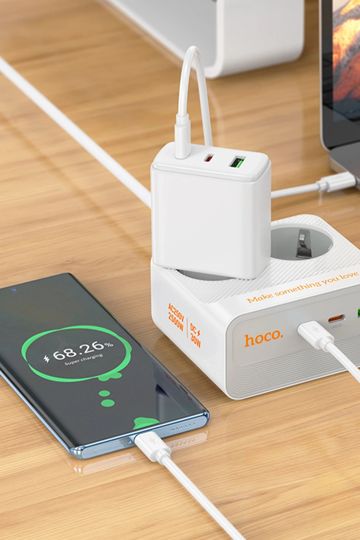 Hoco. AC27 Descanso 5in1 2M 2500W Priz Dönüştürücü