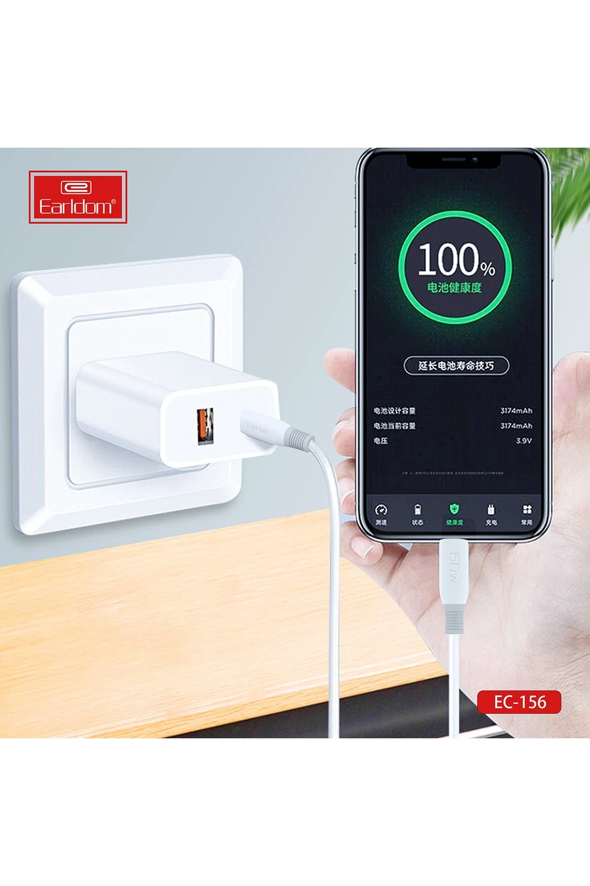 Earldom EC-156i PD 30W Type-C to Lightning 2m Hızlı Şarj Kablosu