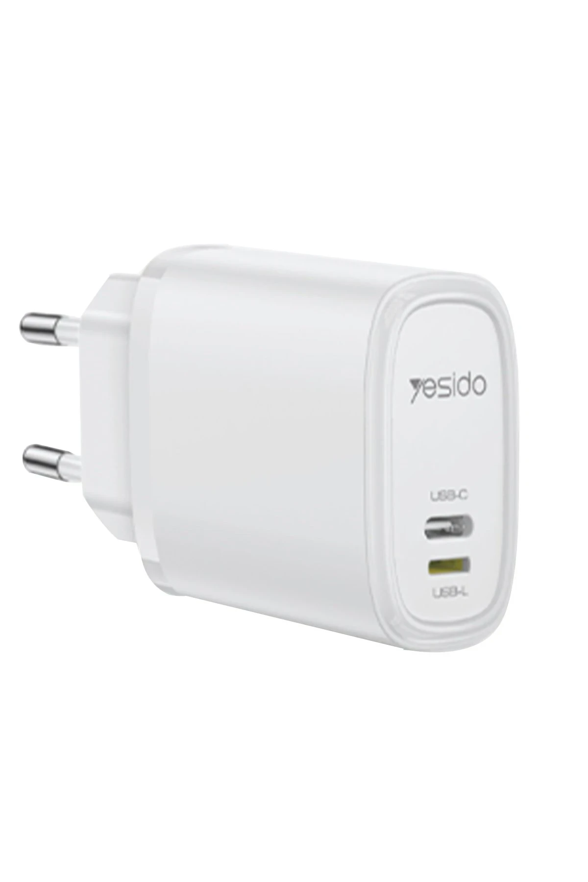 Yesido YC71 1 Adet 12W Type-C ve 1 Adet 12W Lightning Çıkışlı Ekstra 1M Type-C to Ligtning Kablolu PD Hızlı Şarj Cihazı