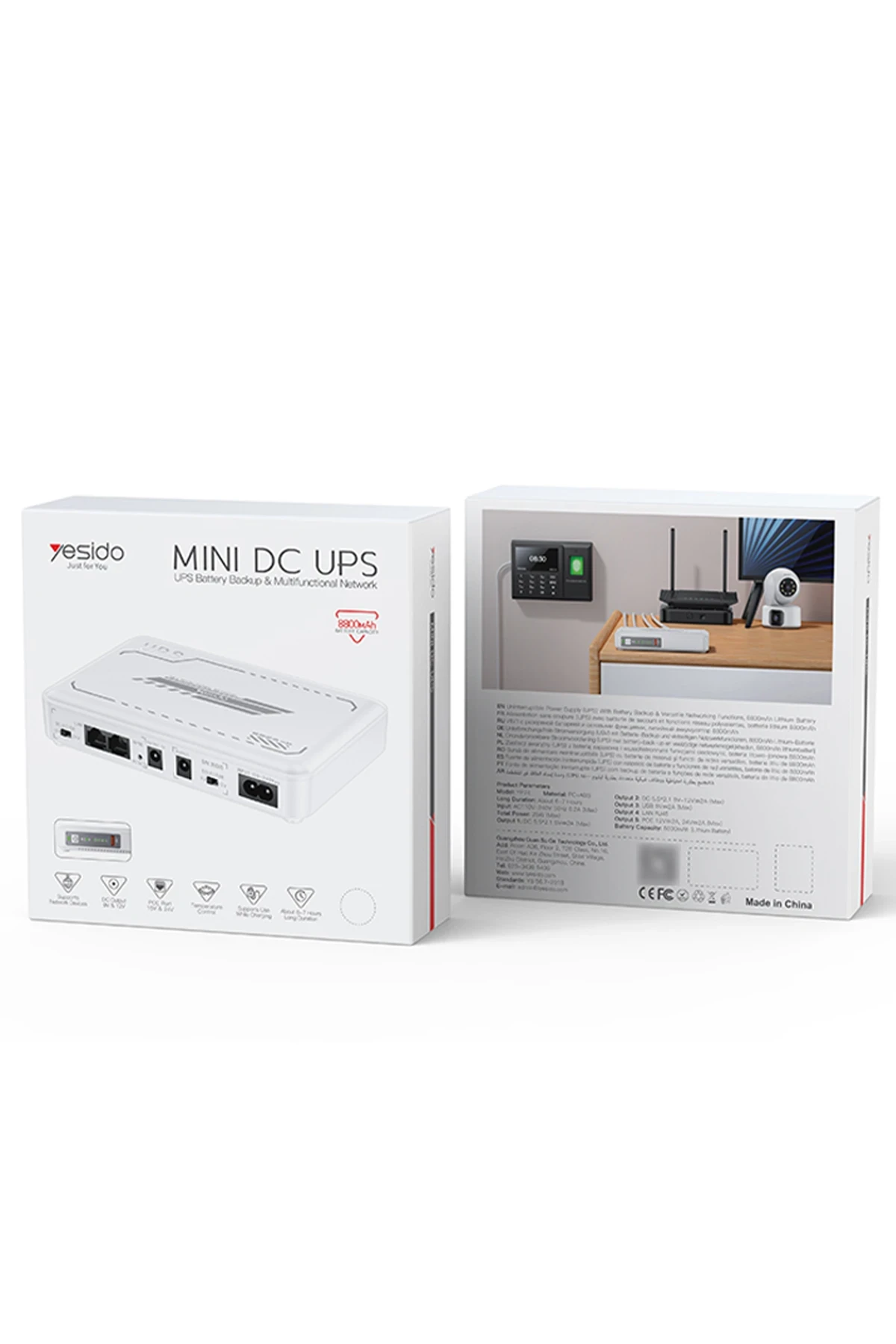 Yesido YP74E 8800 mAh Bataryalı Mini DC Kesintisiz Güç Kaynağı