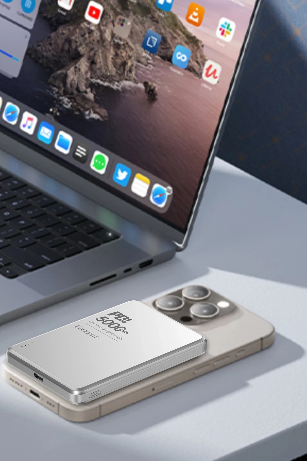 Earldom PD53 5.000 mAh 15W Kablosuz Şarj ve 20W Type-C Çıkışlı PD Hızlı Şarj Powerbank