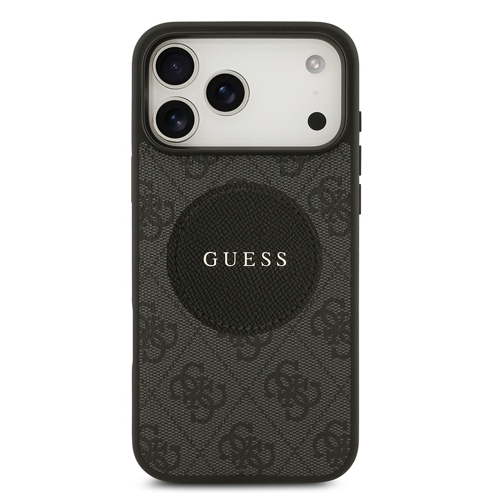 Apple iPhone 17 Pro Max Kılıf Guess Orjinal Lisanslı M-safe Şarj Özellikli Yazı Logolu Circle Classic Kapak