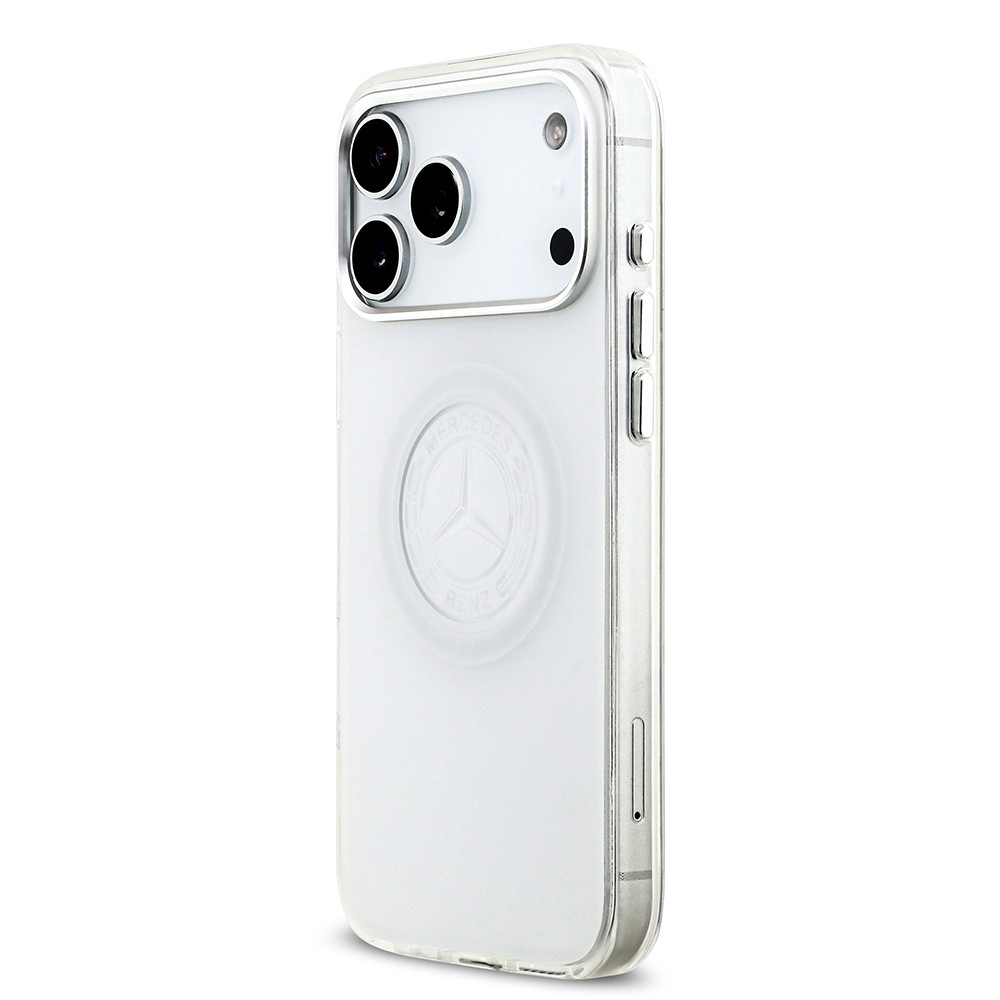 Apple iPhone 17 Pro Max Kılıf Mercedes Benz Orjinal Lisanslı M-safe Şarj Özellikli Buzlu PC Nostaljik Yıldız Dizayn Kapak