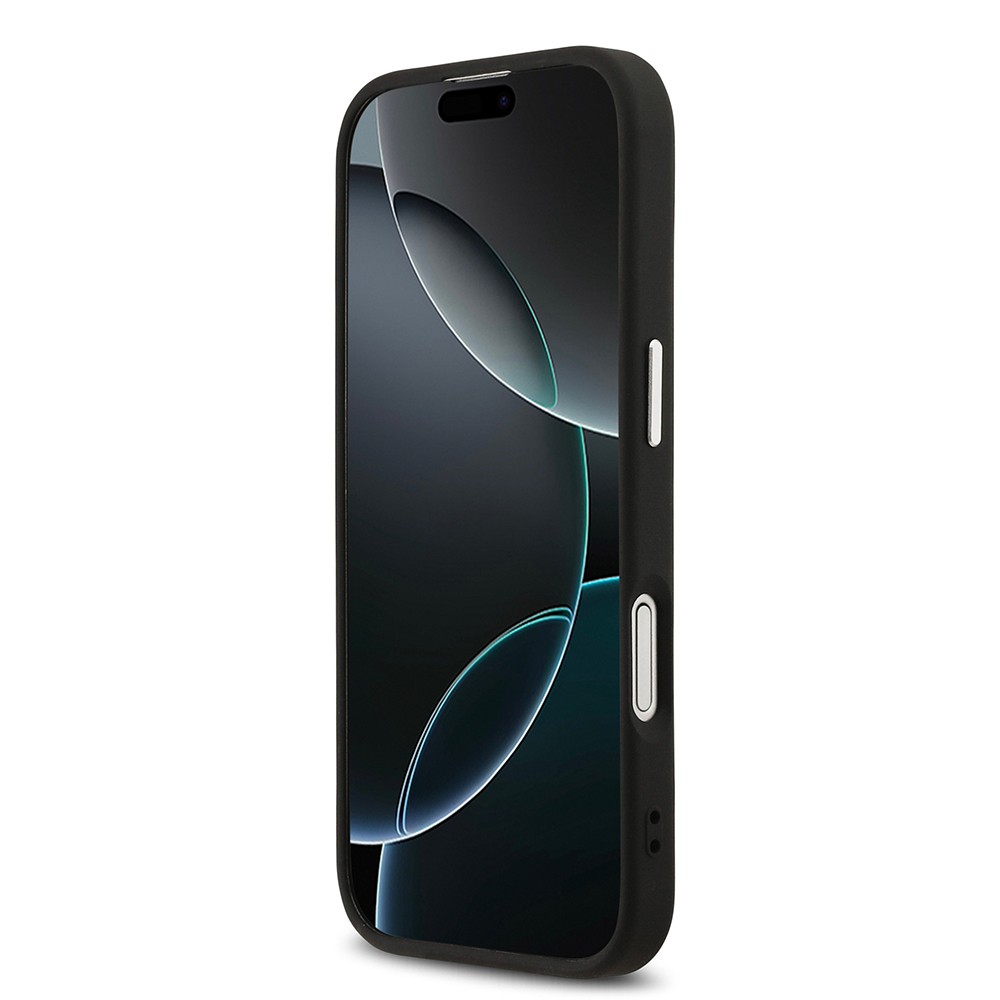 Apple iPhone 17 Kılıf Karl Lagerfeld Orjinal Lisanslı M-safe Şarj Özellikli Metal Kamera ve Buton Tasarımlı Karl PU Deri Kapak