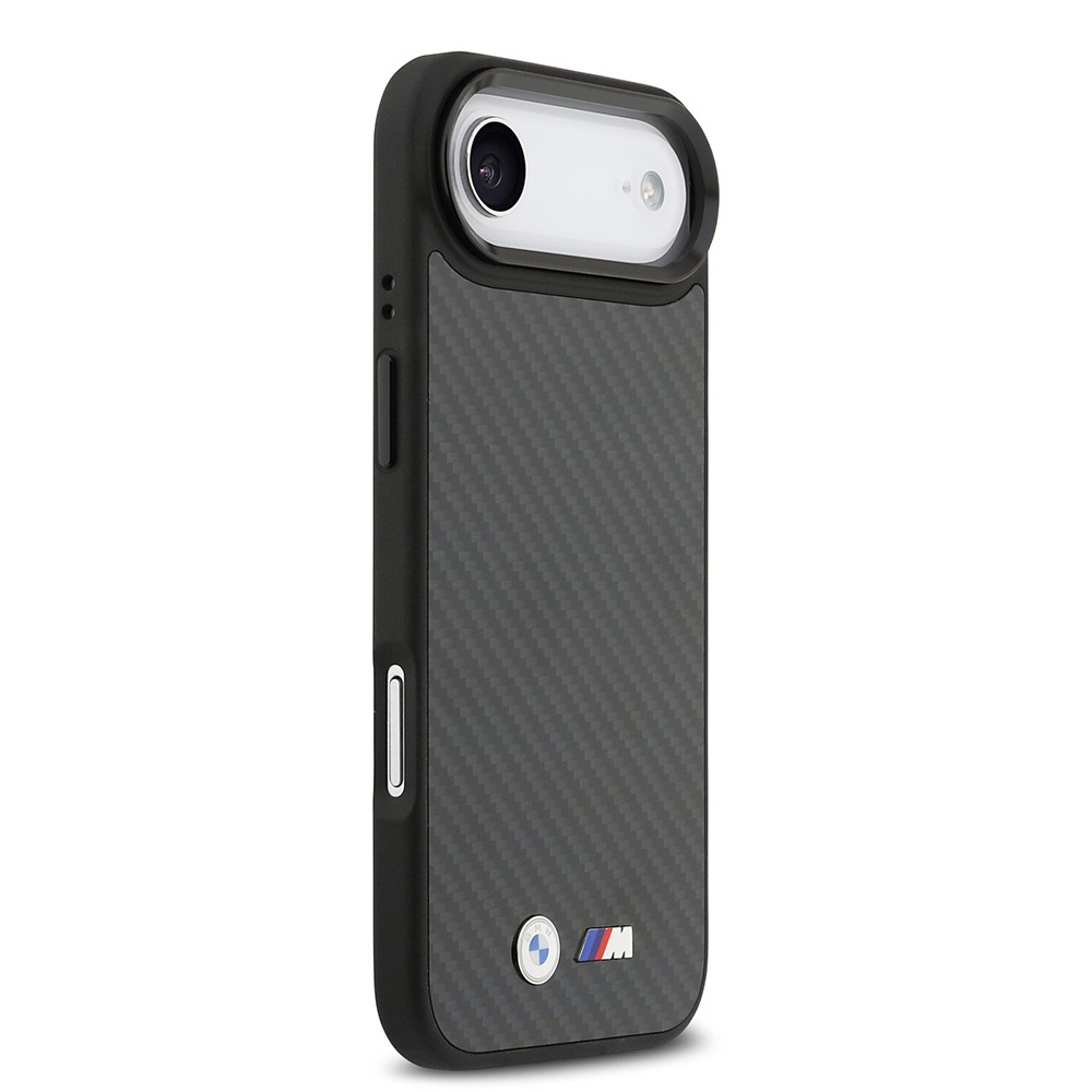Apple iPhone 17 Air Kılıf BMW Orjinal Lisanslı M-safe Şarj Özellikli Karbon Fiber Metal Logolu Kapak