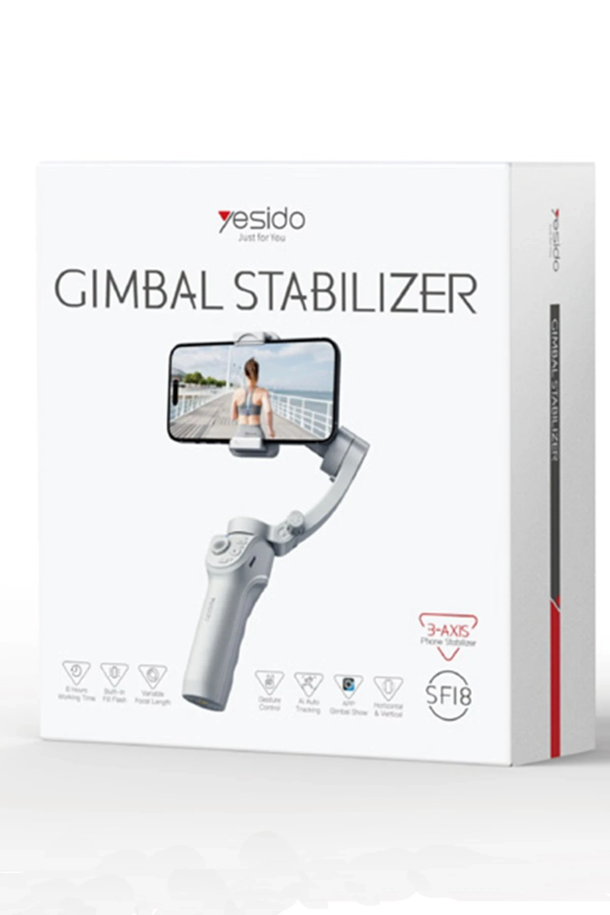 Yesido SF18 360 Derece Otomatik Yüz Takipli Tripodlu BT 5.0 Selfie Gimbal