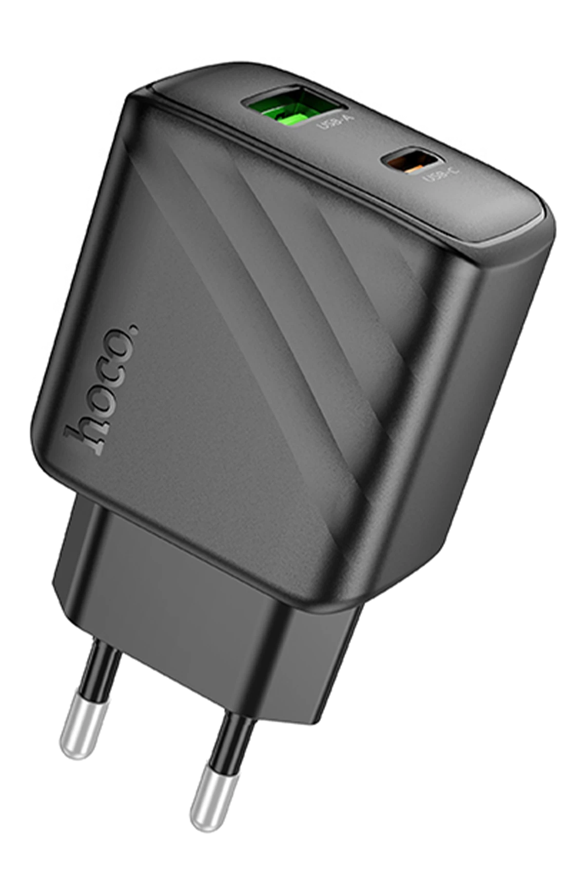 Hoco. CS23A Sunlight 30W 1 Adet Type-C ve 1 Adet USB 3.0 QC Çıkışlı Ekstra Type-C to Lightning Kablolu PD Hızlı Şarj Aleti