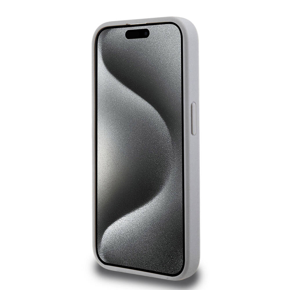 Apple iPhone 15 Pro Max Kılıf Hello Kitty Orjinal Lisanslı M-safe Şarj Özellikli Baskı Logolu Uyuyan Kitty Deri Kapak