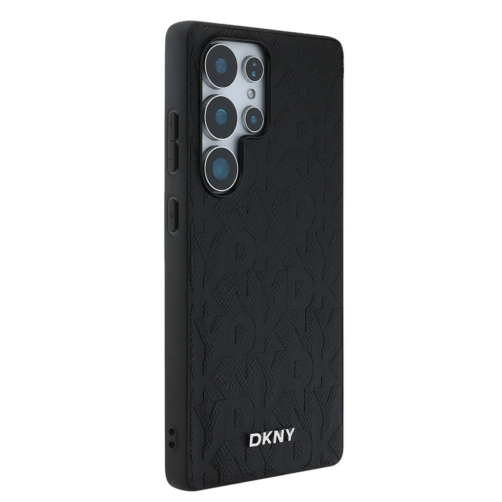 Galaxy S25 Ultra Kılıf DKNY Orjinal Lisanslı Magnetik PU Deri Grid Pattern Kapak