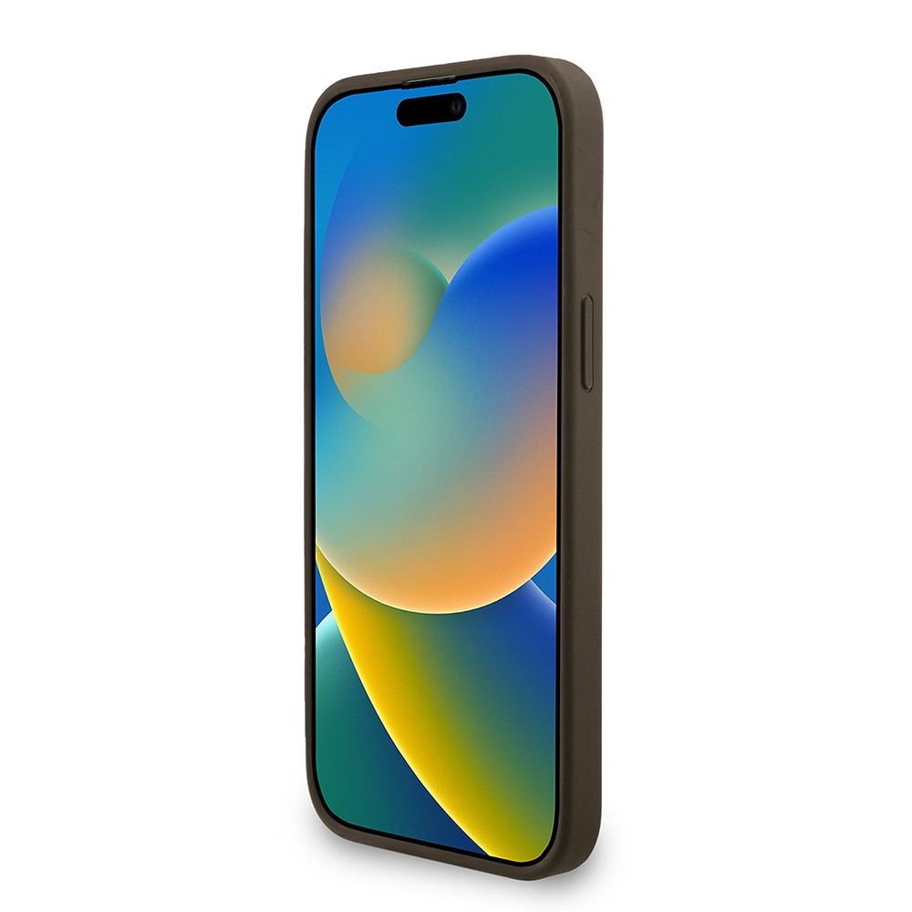 Apple iPhone 13 Pro Max Kılıf Guess Orjinal Lisanslı M-safe Şarj Özellikli PU Deri Bilek Askı İpli Yazı Logolu Kapak